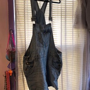 Blue Overalls Shorts